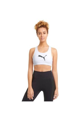 Top Bra Marca Puma Original Mid Impact 4 Keeps Blanco Mujer