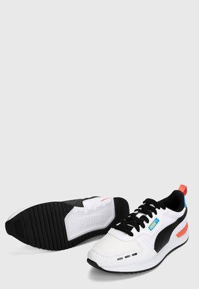 Tenis Lifestyle Blanco-Negro-Azul-Coral Puma R78 Neon