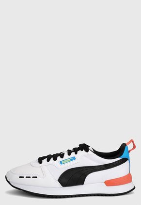 Tenis Lifestyle Blanco-Negro-Azul-Coral Puma R78 Neon