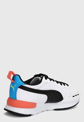 Tenis Lifestyle Blanco-Negro-Azul-Coral Puma R78 Neon