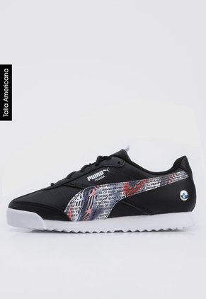 Tenis Lifestyle Negro-Blanco-Rojo Puma BMW MMS Roma Via