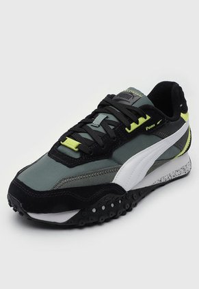 Tenis Lifestyle Verde-Negro-Lima Puma Blktop Rider