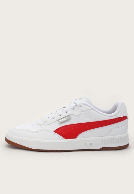 Tenis Lifestyle Blanco-Rojo-Café Puma Court Ultra Lite