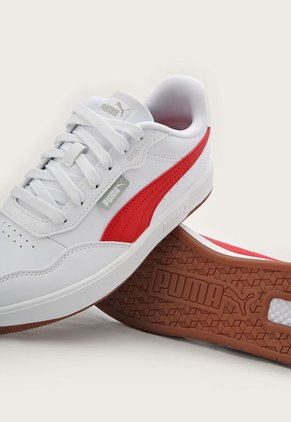 Tenis Lifestyle Blanco-Rojo-Café Puma Court Ultra Lite