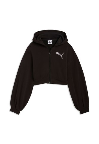 Hoodie Puma Original Ess Graphic Bedazzled Fz Tr Negro Mujer Puma