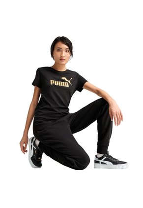 Camisa Tshirt Ess Metallic Marca Puma Original Negro Mujer