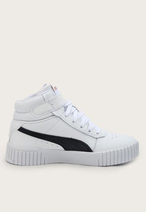 Tenis Lifestyle Blanco-Negro-Dorado Puma Carina 2.0 Mid