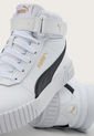 Tenis Lifestyle Blanco-Negro-Dorado Puma Carina 2.0 Mid de Puma