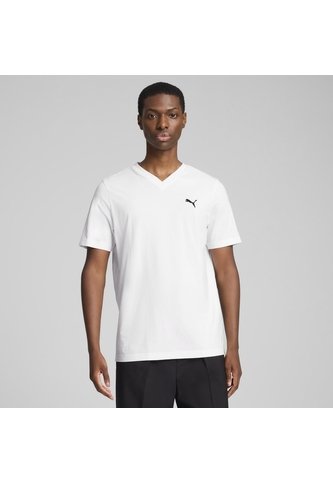 Tshirt Puma Original Ess No 1 Logo V-Neck Blanco Para Hombre Puma
