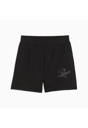 Short Deportivo Marca Puma High-Waist Original Negro Mujer