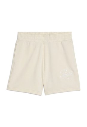 Short Deportivo Marca Puma High-Waist Original Blanco Mujer