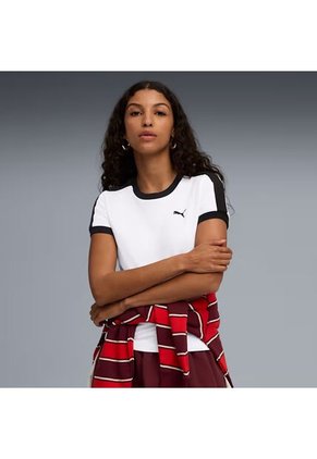 Camiseta Deportivas Puma Originales T7 Slim Blanco Mujer