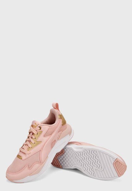 Tenis Lifestyle Rosado Dorado Blanco Puma Moda X Ray Lite