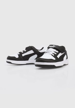 Tenis Lifestyle Blanco-Negro Puma Kids Rebound Layup Lo