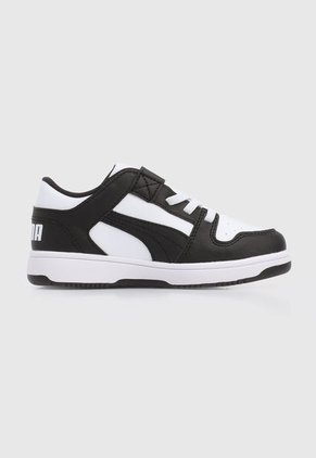 Tenis Lifestyle Blanco-Negro Puma Kids Rebound Layup Lo