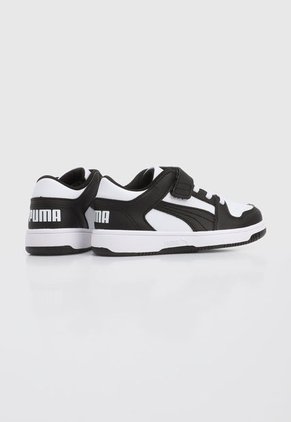Tenis Lifestyle Blanco-Negro Puma Kids Rebound Layup Lo