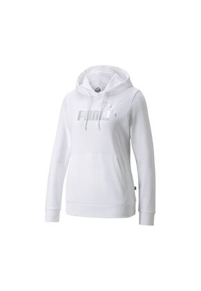 Busos Con Capucha Puma Original Ess + Metallic Blancos Mujer