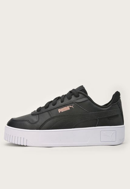 Tenis Lifestyle Negro-Blanco-Oro Rosa Puma Carina Street