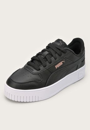Tenis Lifestyle Negro-Blanco-Oro Rosa Puma Carina Street