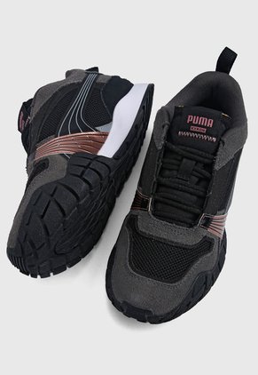 Tenis Lifestyle Negro-Gris-Oro Rosa Puma Kyron Wild Beats