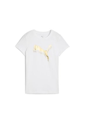 Tshirt Puma Original Essentials Metallic Blanco Para Mujer