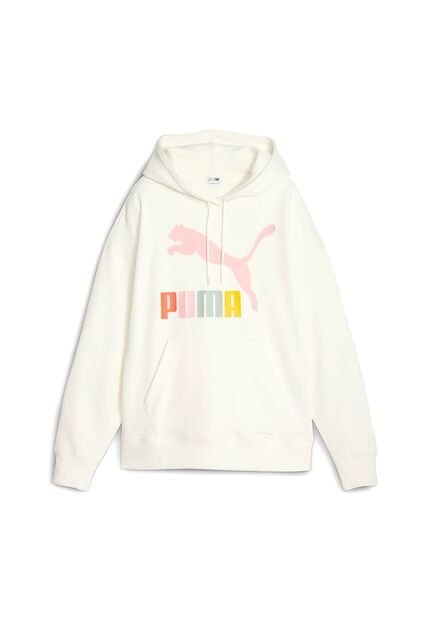 Hoodie Puma Original Classics MultiColor Logo Tr Beige Mujer