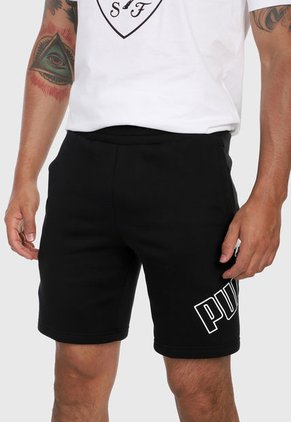 Pantaloneta Negro-Blanco Puma Big Logo 9"