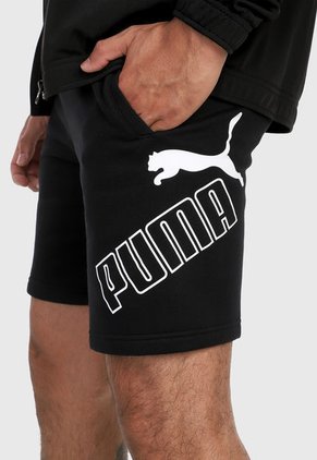 Pantaloneta Negro-Blanco Puma Big Logo 9"