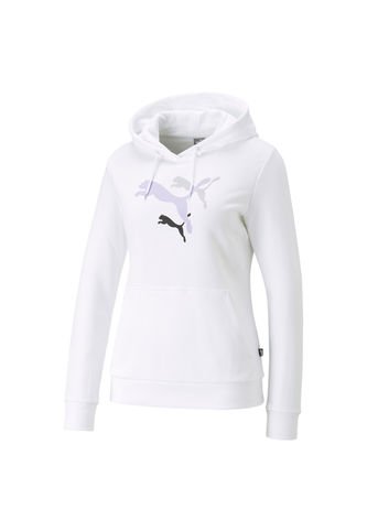 Hoodie Saco Marca Puma Ess+ Logo Power Original Blanco Mujer Puma
