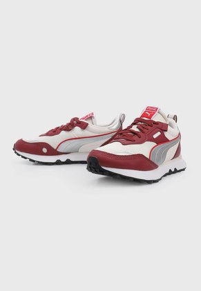 Tenis Lifestyle Beige-Rojo-Plateado Puma Rider FV Coca Cola  