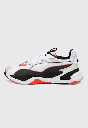 Tenis Lifestyle Blanco-Negro-Naranja Neón Puma Rs-2K Messaging