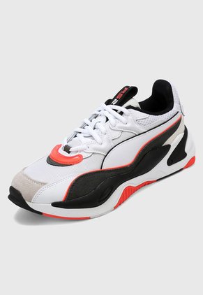 Tenis Lifestyle Blanco-Negro-Naranja Neón Puma Rs-2K Messaging