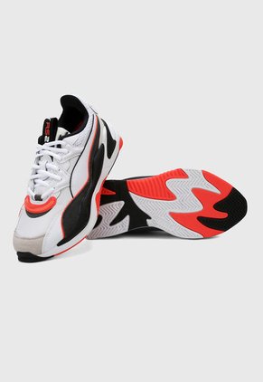 Tenis Lifestyle Blanco-Negro-Naranja Neón Puma Rs-2K Messaging