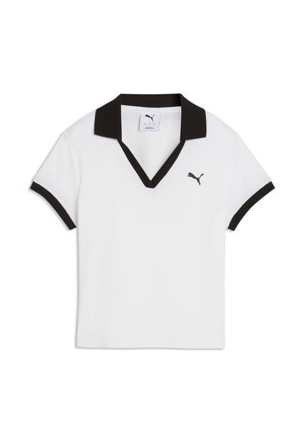 Camisa Tipo Polo Puma Original WardrobeEss Blanco Para Mujer
