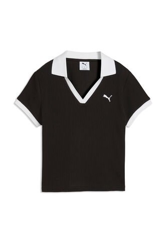 Camisa Tipo Polo Puma Original Wardrobe Ess Negro Para Mujer Puma