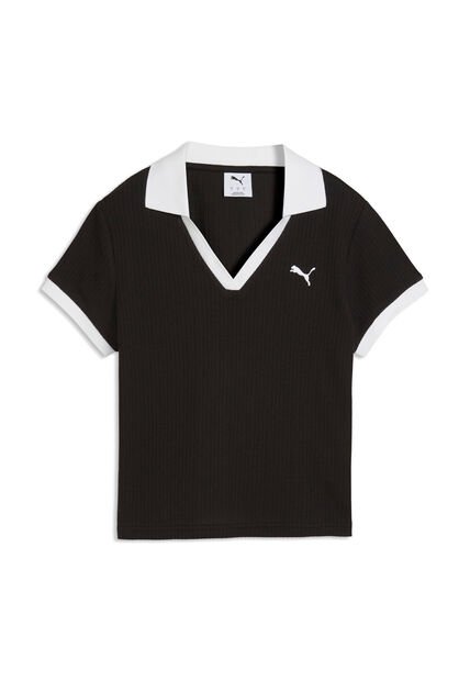 Camisa Tipo Polo Puma Original Wardrobe Ess Negro Para Mujer