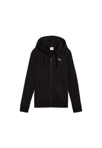 Hoodie Puma Original Ess Puma Logo Full-Zip Negro Para Mujer Puma