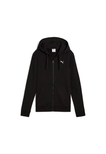 Hoodie Puma Original Ess Puma Logo Full-Zip Negro Para Mujer
