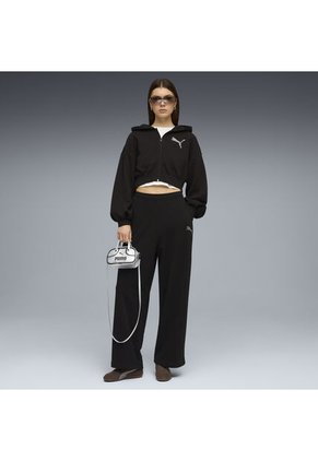 Hoodie Puma Original Ess Graphic Bedazzled Fz Tr Negro Mujer