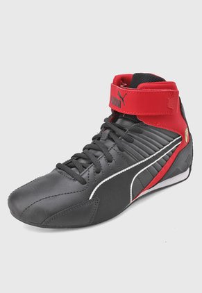 Tenis Lifestyle Negro-Rojo-Blanco PUMA Ferrari Kart Cat RL Mid