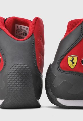 Tenis Lifestyle Negro-Rojo-Blanco PUMA Ferrari Kart Cat RL Mid