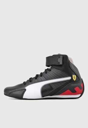 Botas Deportivas Negro-Blanco-Rojo PUMA Scuderia Ferrari Kart Cat RL Mid