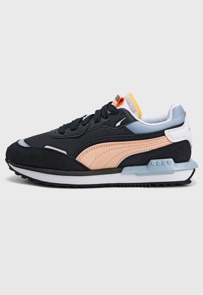 Tenis Lifestyle Negro-Azul-Curuba-Blanco Puma City Rider Electric
