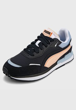 Tenis Lifestyle Negro-Azul-Curuba-Blanco Puma City Rider Electric