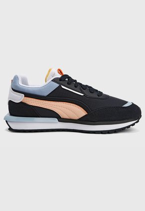 Tenis Lifestyle Negro-Azul-Curuba-Blanco Puma City Rider Electric