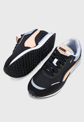 Tenis Lifestyle Negro-Azul-Curuba-Blanco Puma City Rider Electric