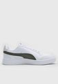Tenis Lifestyle Blanco-Verde Oliva-Dorado Puma Shuffle de Puma
