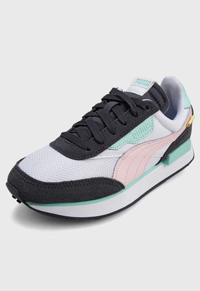 Tenis Lifestyle Blanco-Gris-Rosa-Verde Puma Future Rider Soft
