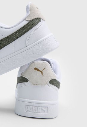 Tenis Lifestyle Blanco-Verde Oliva-Dorado Puma Shuffle