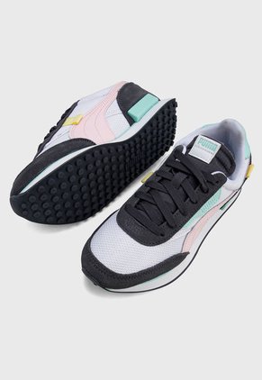 Tenis Lifestyle Blanco-Gris-Rosa-Verde Puma Future Rider Soft